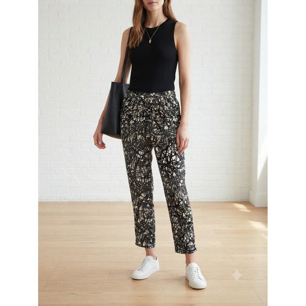 Trouvé Geometric Abstract Pattern Pull-On Casual Pants Size Extra Small